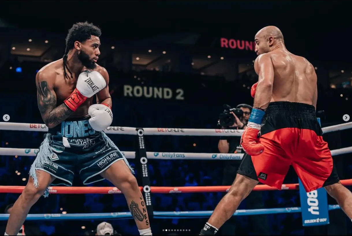 Amari Jones representing the Lions Den boxing pathway